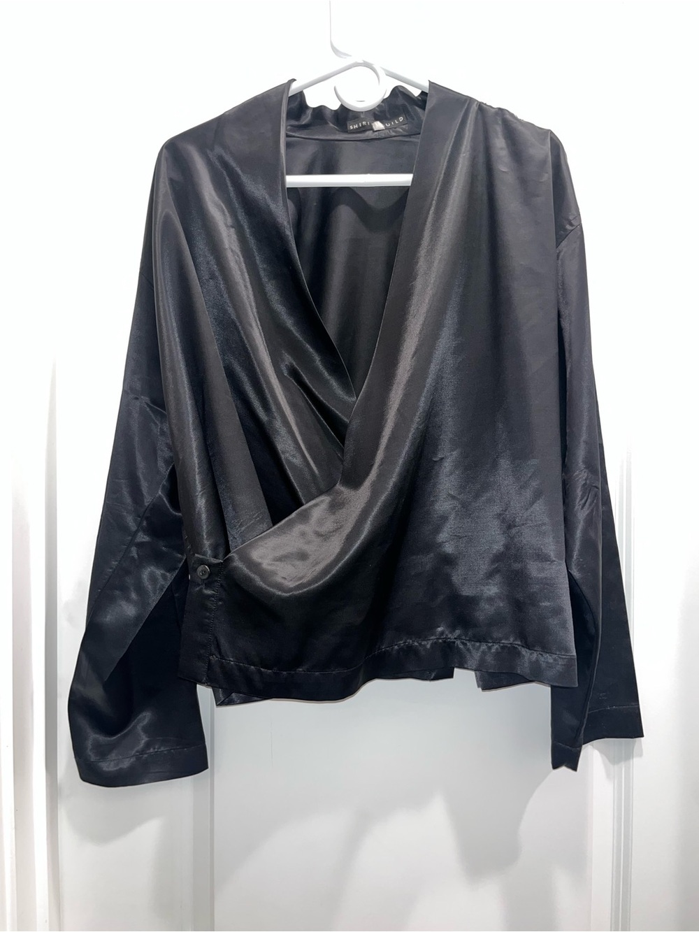 Shirin Guild vintage black wrap blouse